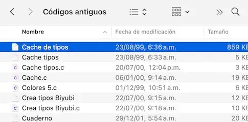 Bitmap font cache used by the Biyubi browser