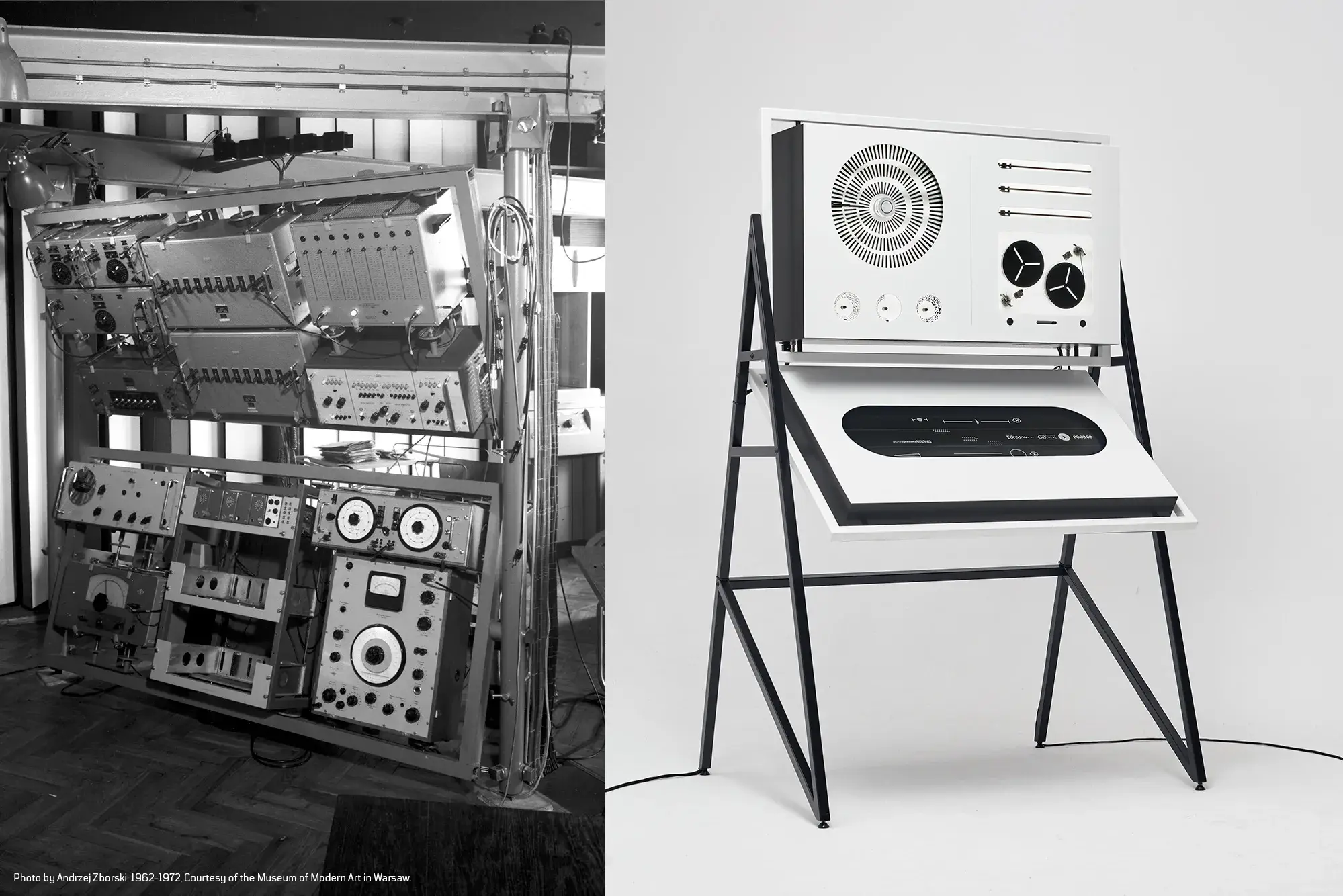 Close view of APPARATUM mechanisms containing magnetic tape and electromechanical parts