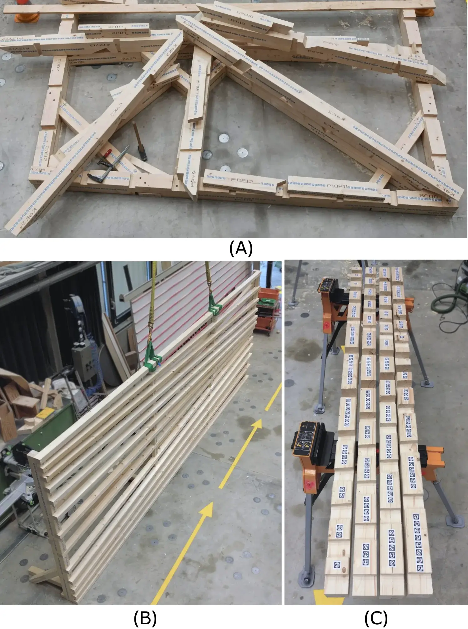 Timber structures and parametric facade fabricated with Augmented Carpentry