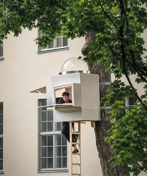 Opposite Office's Baumhaus Office, a tiny timber workplace installed in a tree in Weimar