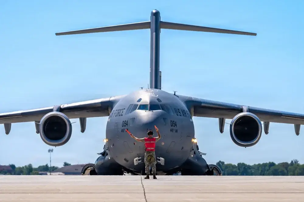 C‑17 Globemaster III de l’US Air Force remis en vol après sa réparation