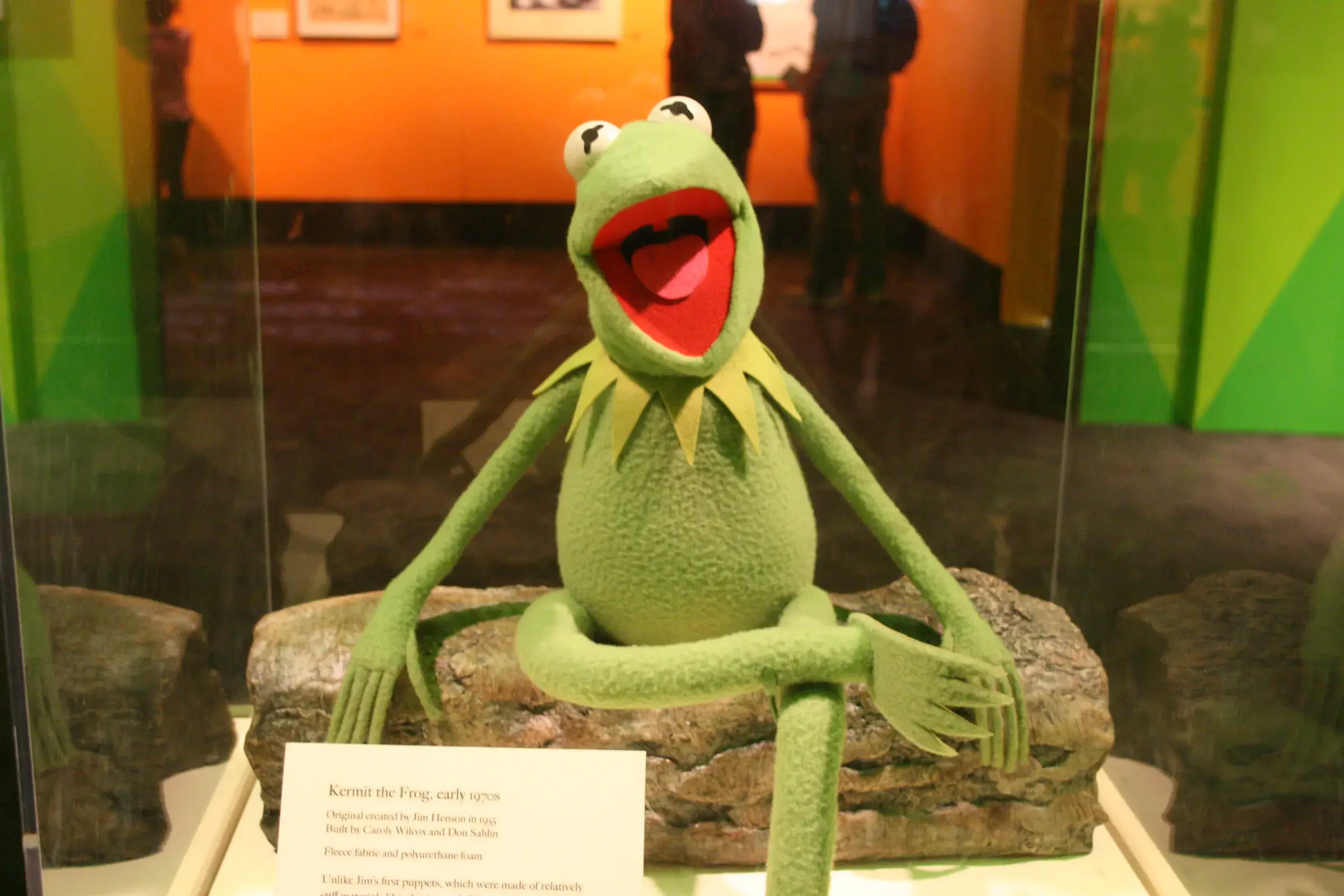 Close-up photo of a Kermit the Frog puppet
