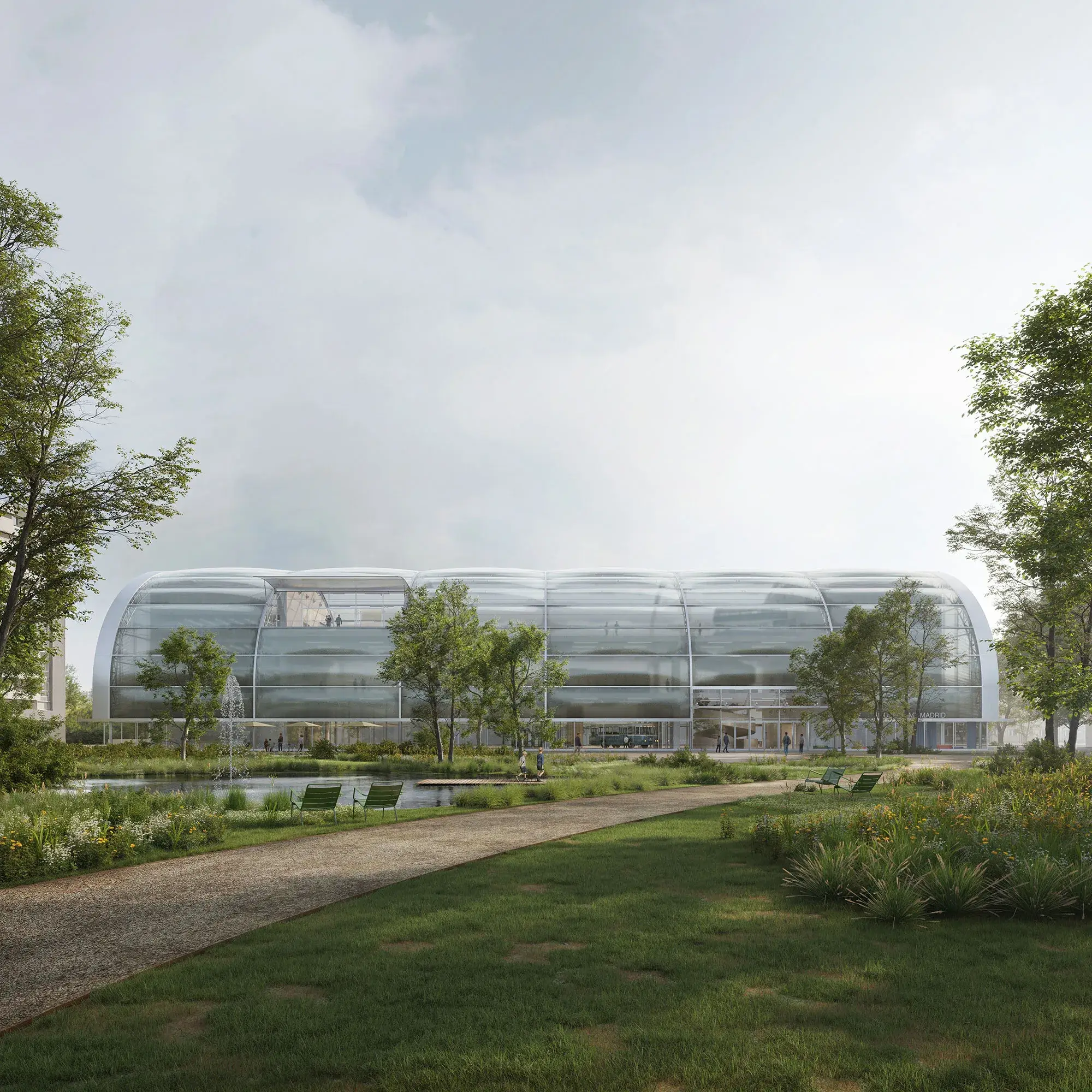 Vue de concours du musée EMT proposé par Luca Poian Forms et Frade Arquitectos