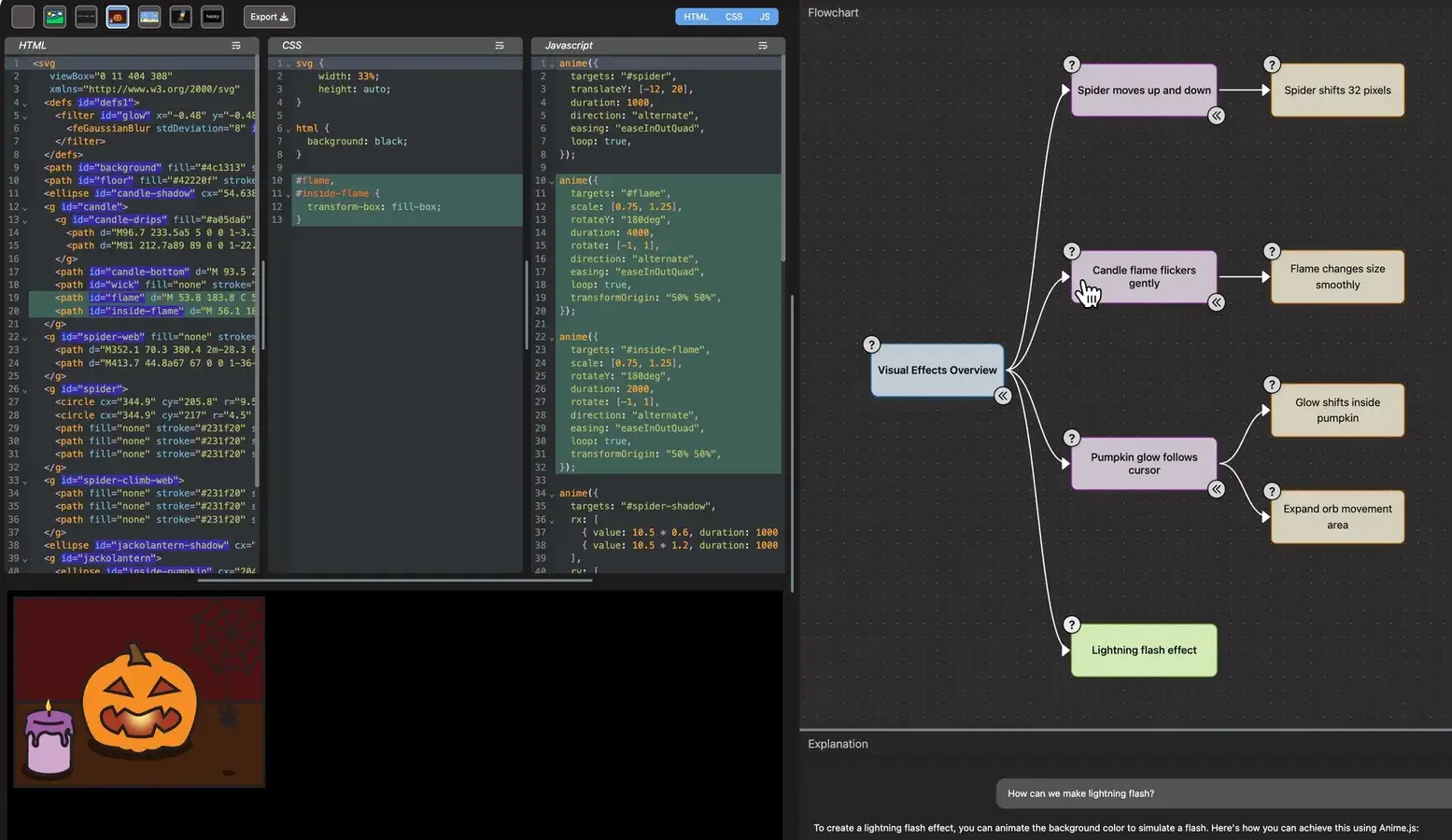 Interface de Flowcode avec visualisation du programme et assistant de programmation