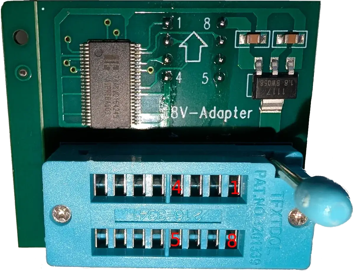 Convertisseur de niveau 1,8 V dans le montage de récupération BIOS