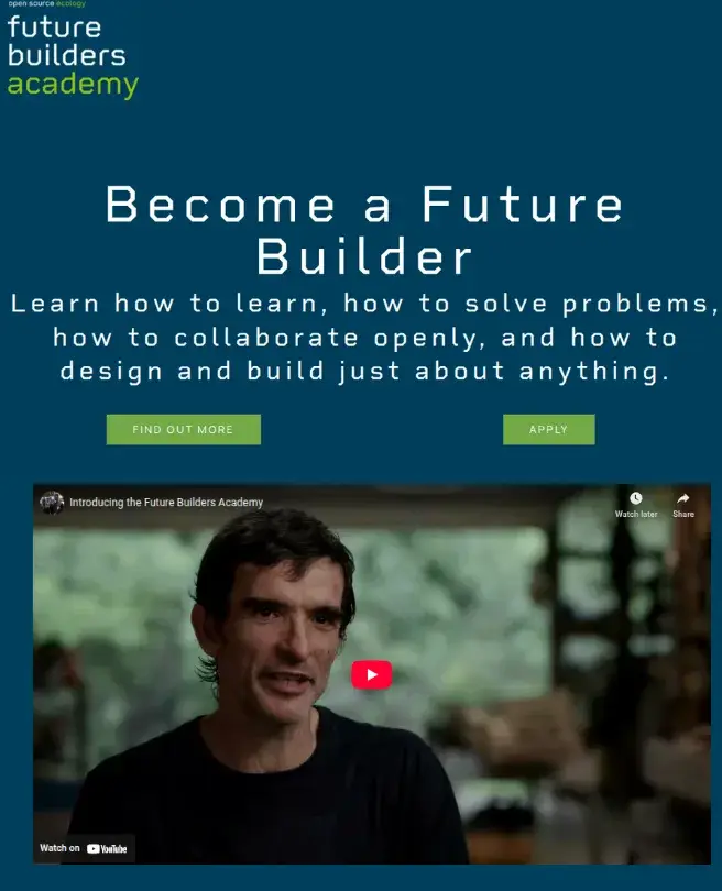 Open Source Ecology presentation for the Future Builders Academy