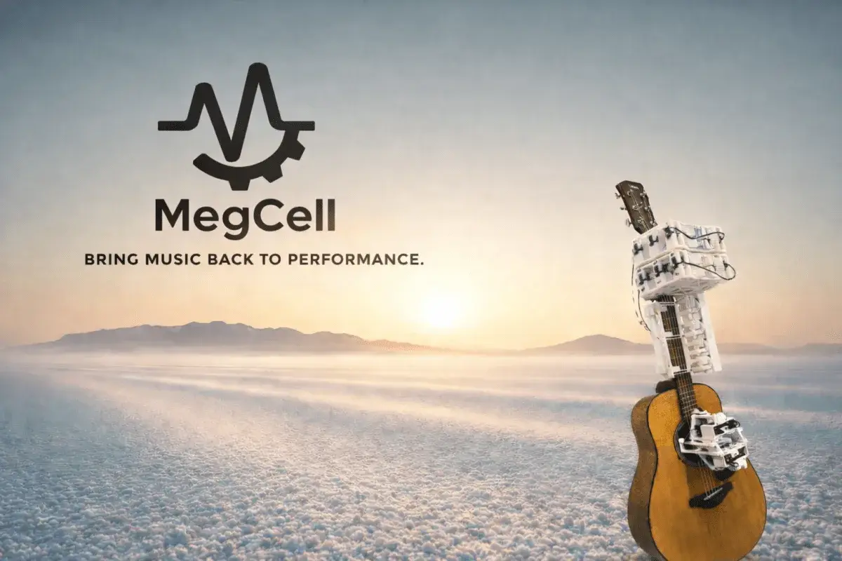 Mécanismes MegCell Pulse installés sur une guitare acoustique