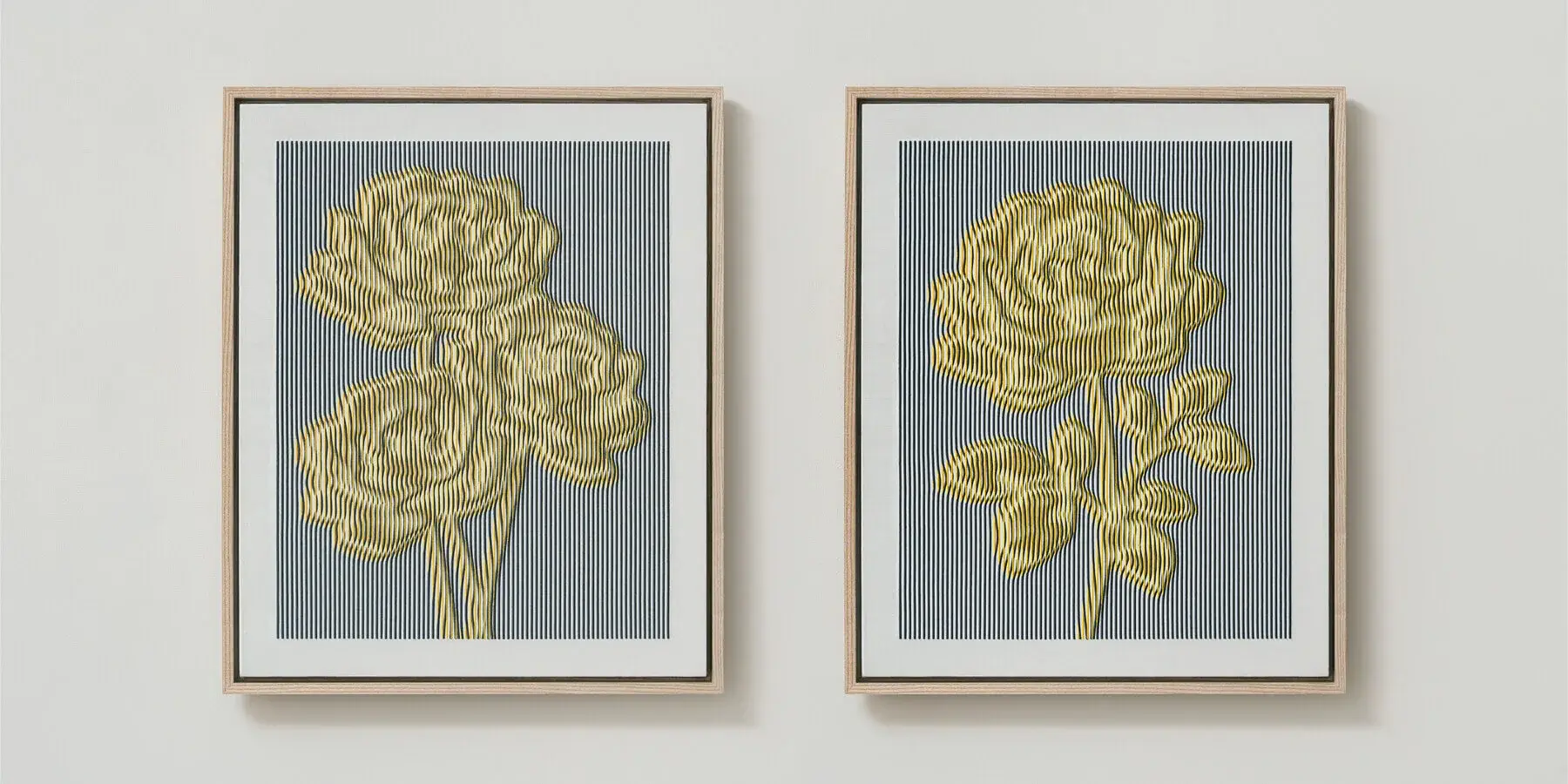 HANAITO floral pattern made from overlapping stitched lines