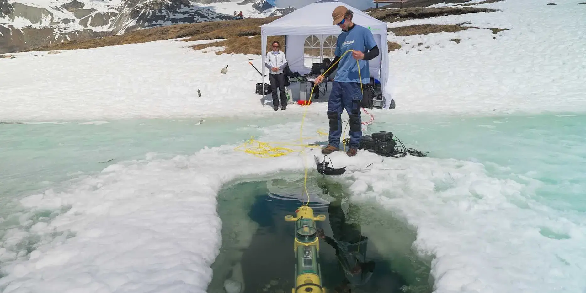 ETH Zurich POLARIS underwater robot during an under-ice test