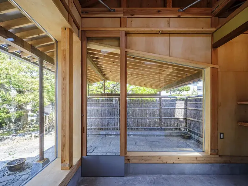 The Ichihara tea room seen from the garden with its level threshold