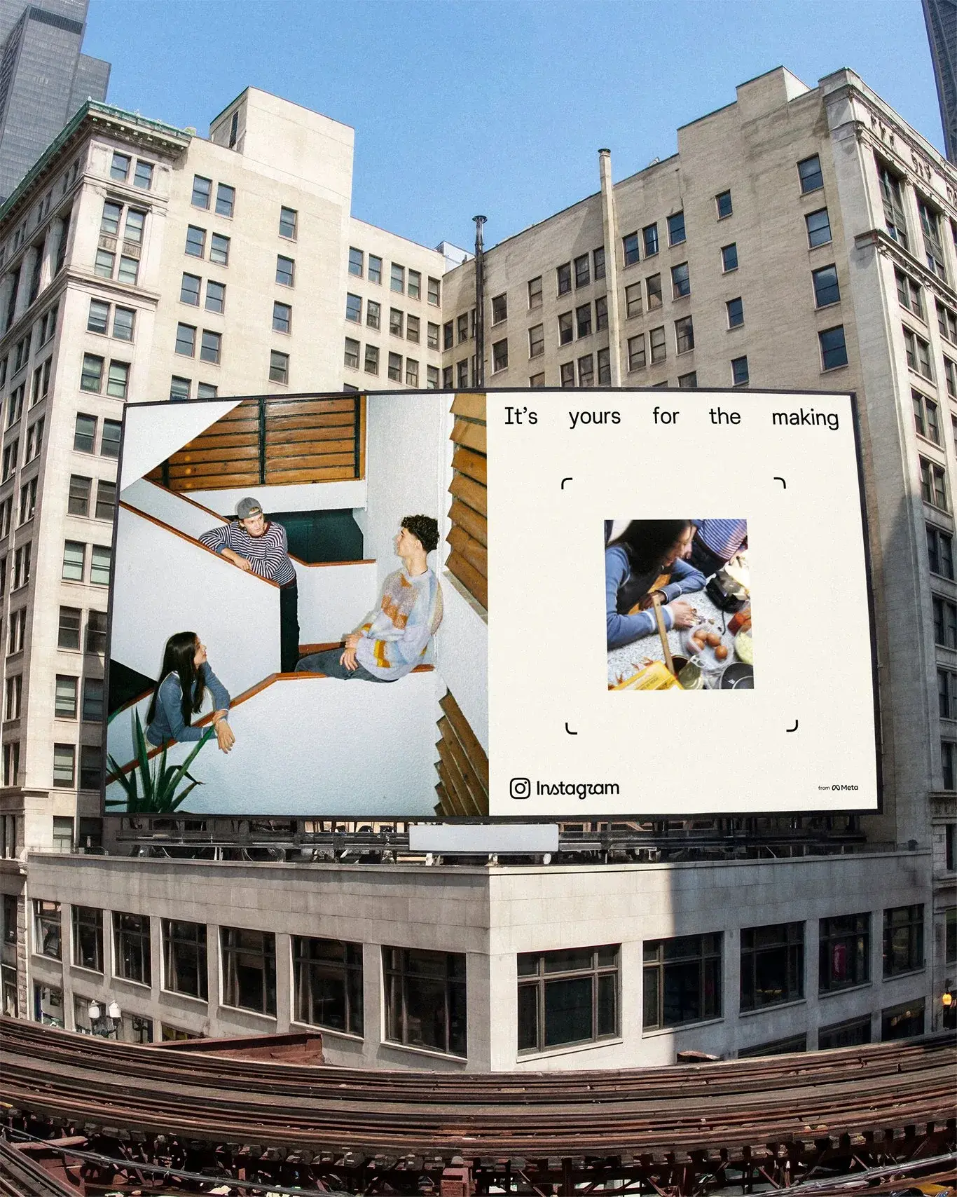 Instagram identity composition combining imagery, framing and typography