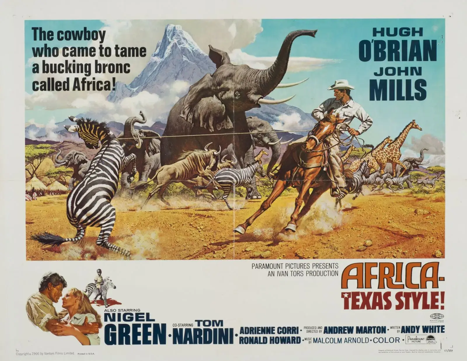 Affiche de Africa Texas Style! datée de 1967 dans le fonds Interstate Theater