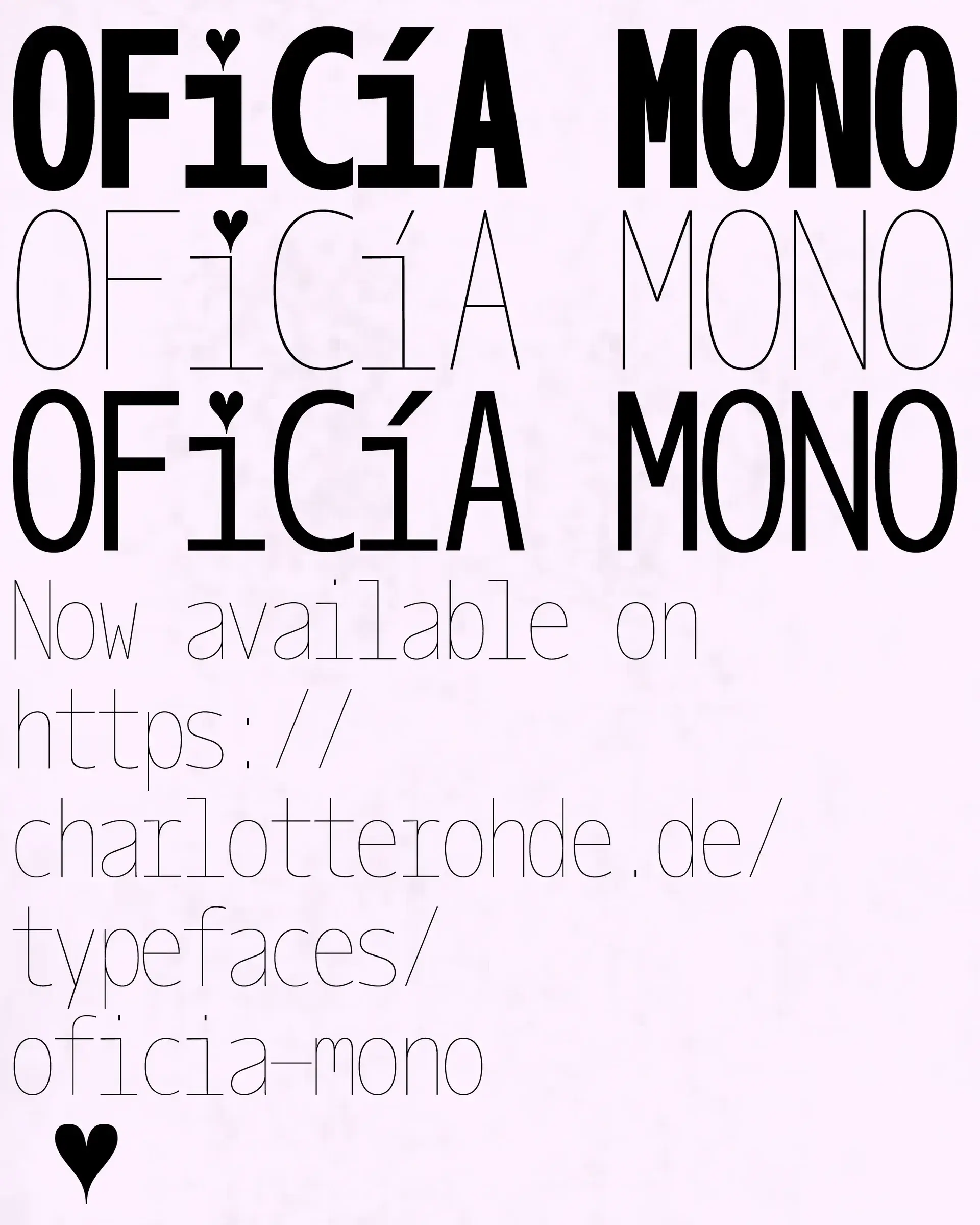 Typographic campaign image for Oficía Mono
