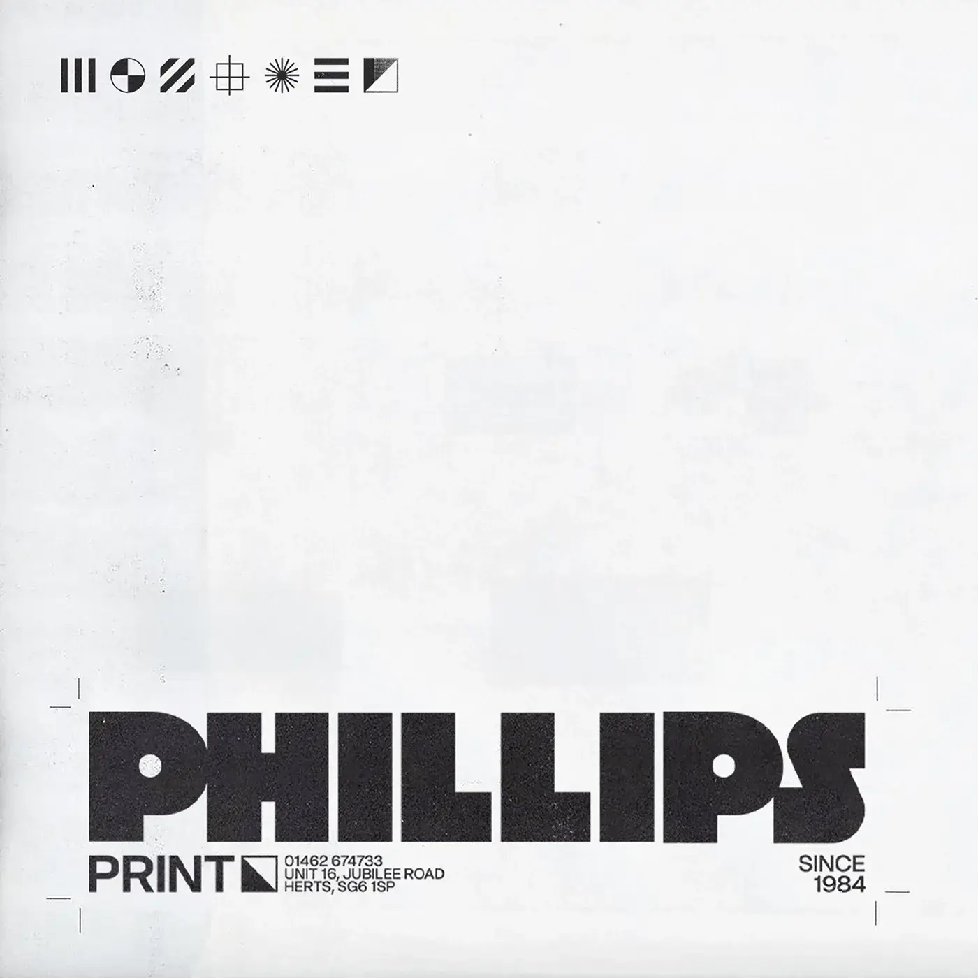 Printed applications from the Phillips Print identity designed by Laura Clink