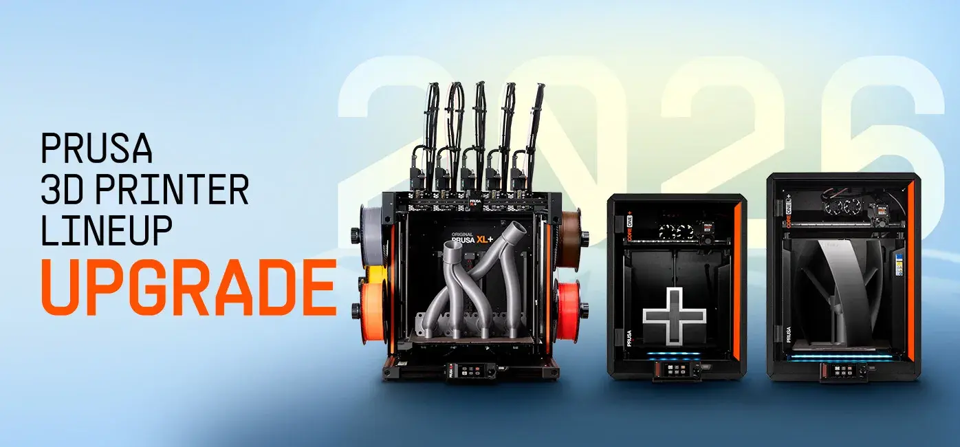 Gamme d'imprimantes 3D Prusa XL+, CORE One L+ et CORE One+ Gen 2