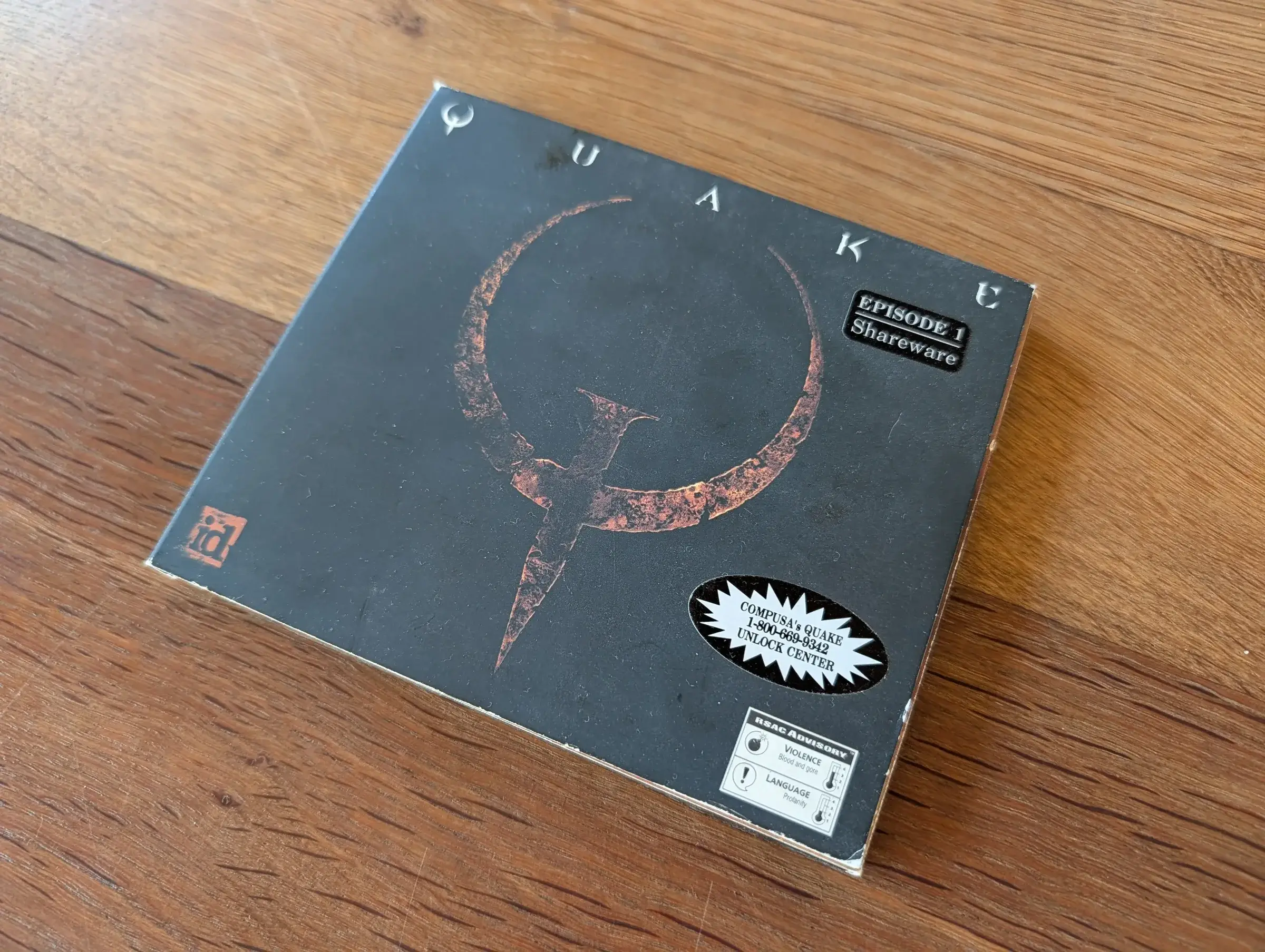 Physical Quake shareware CD-ROM package photographed for Fabien Sanglard’s reconstruction