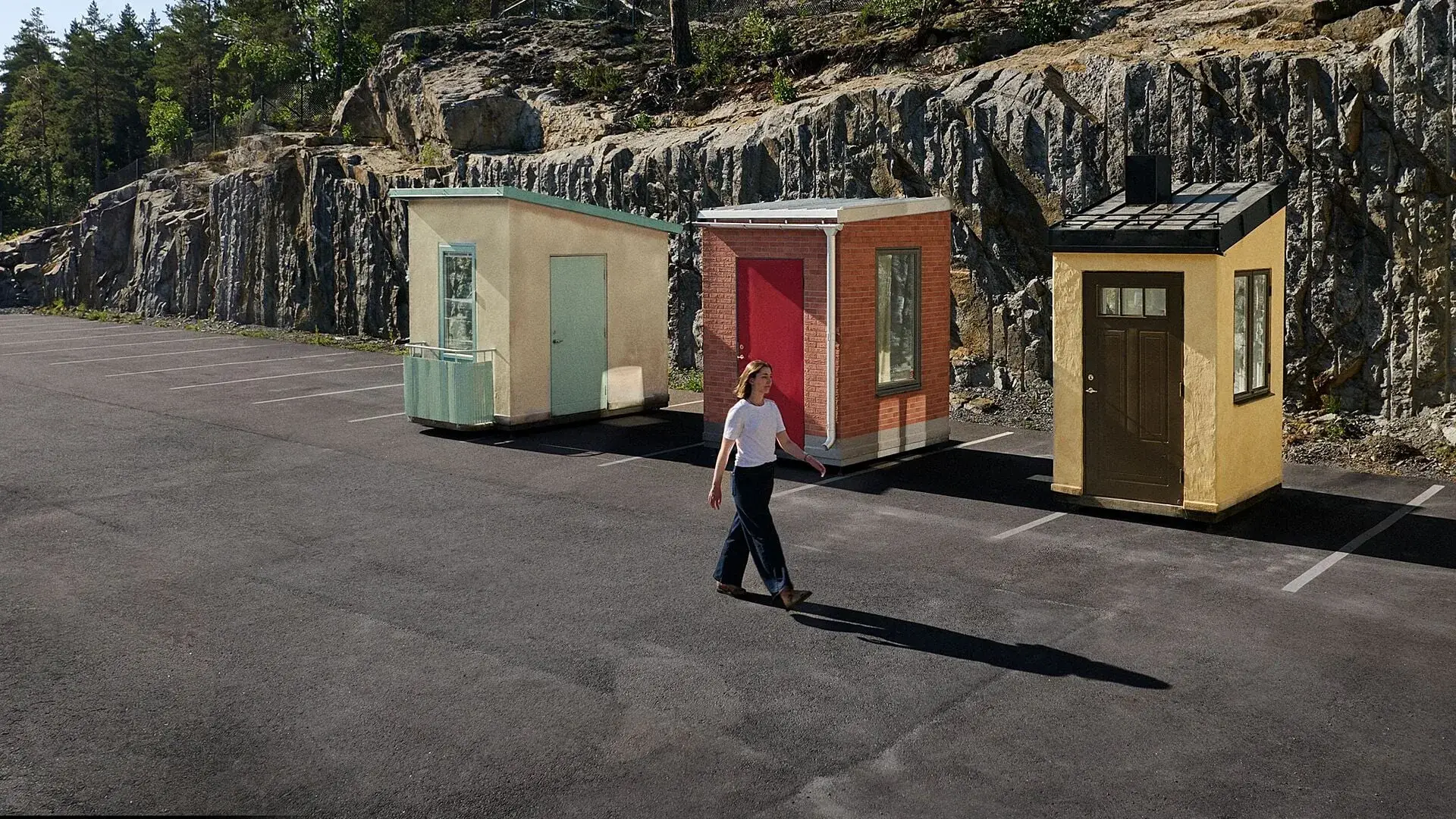 Trois micro-logements de l’installation Visning av verkligheten de Riksbyggen