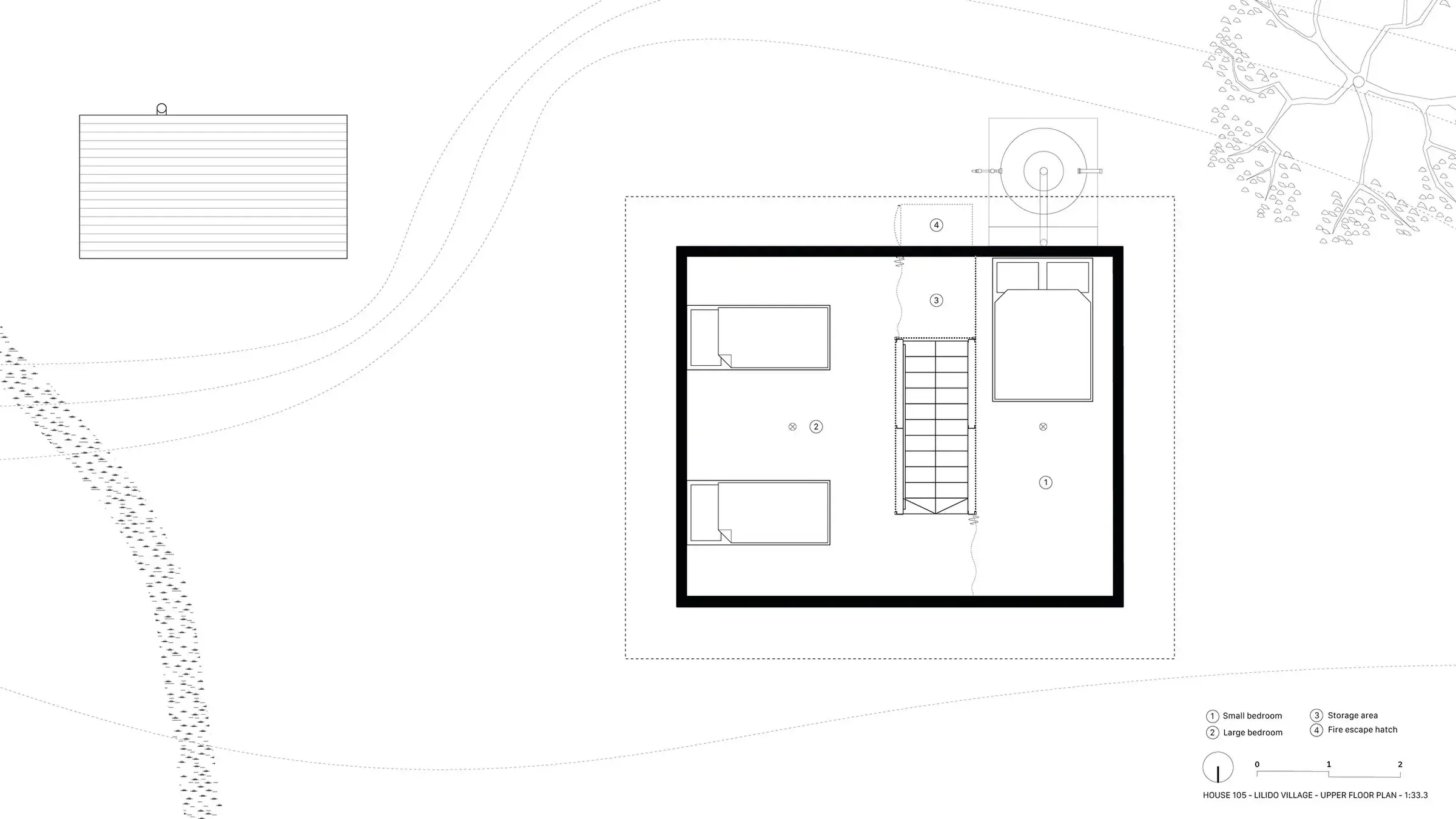 Upper-floor plan of a Star Home showing sleeping spaces