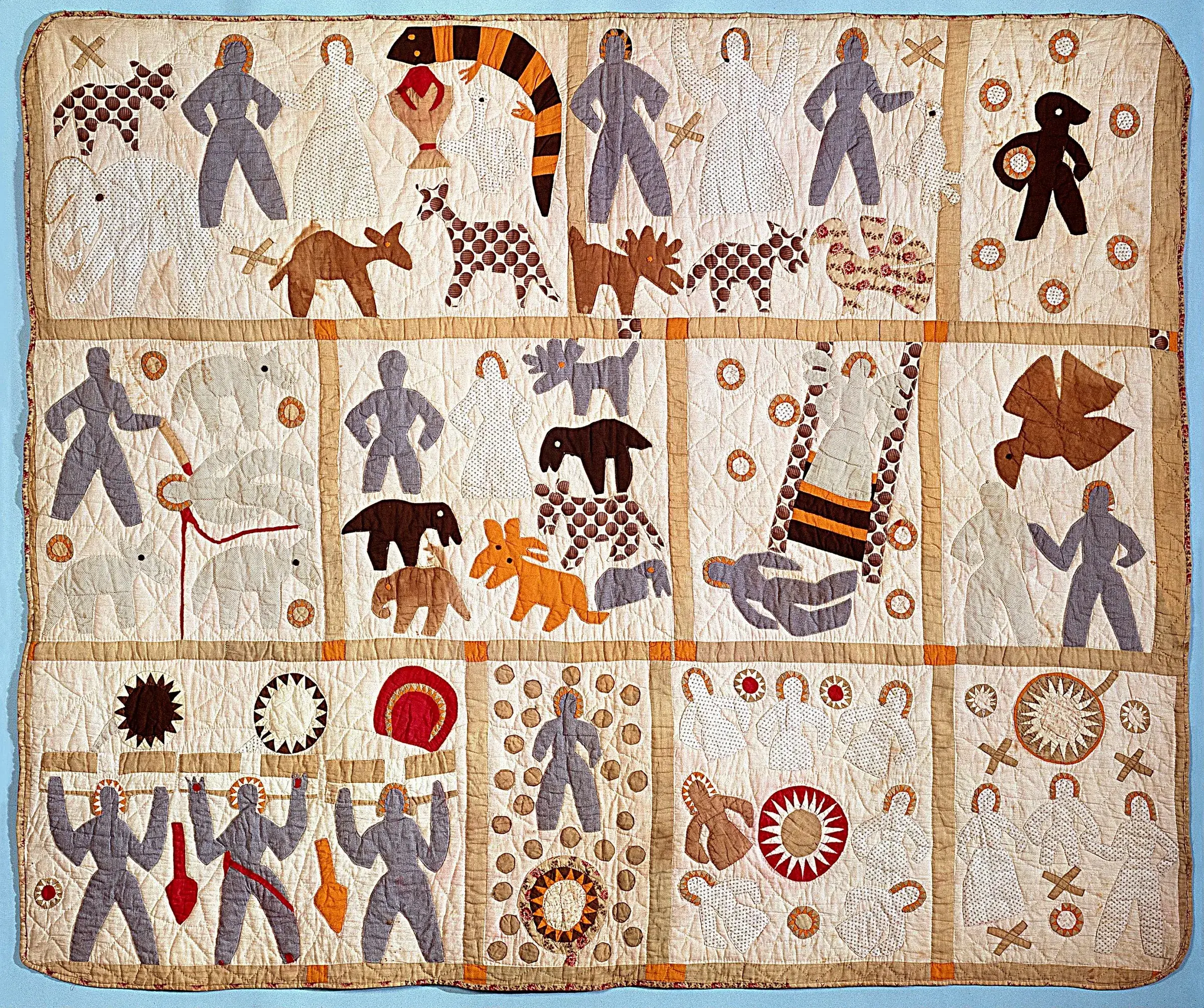 Bible Quilt de Harriet Powers, onze panneaux figuratifs en appliqué