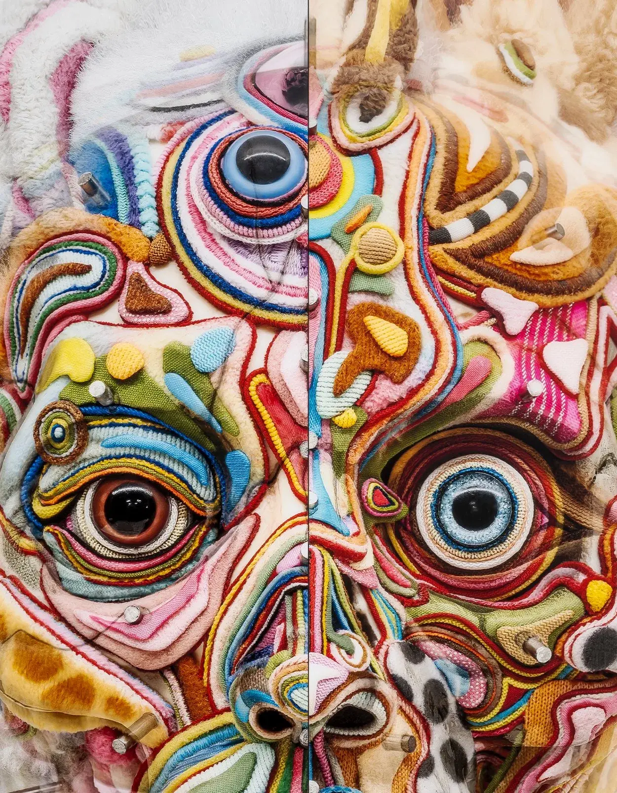 Assemblage de Sungho Bae construit à partir de fragments de peluches récupérées