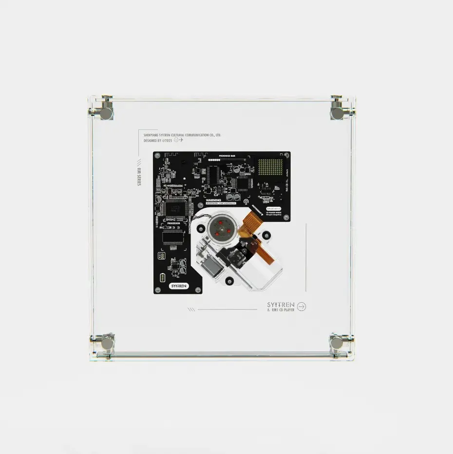 Rendering of the transparent Syitren RM1 with its disc, mechanism and display visible