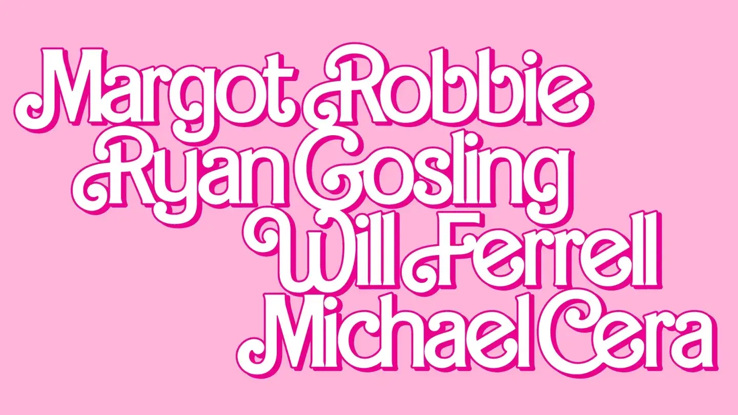 Barbie and Ken lettering designed for the Barbie film from earlier Mattel logos