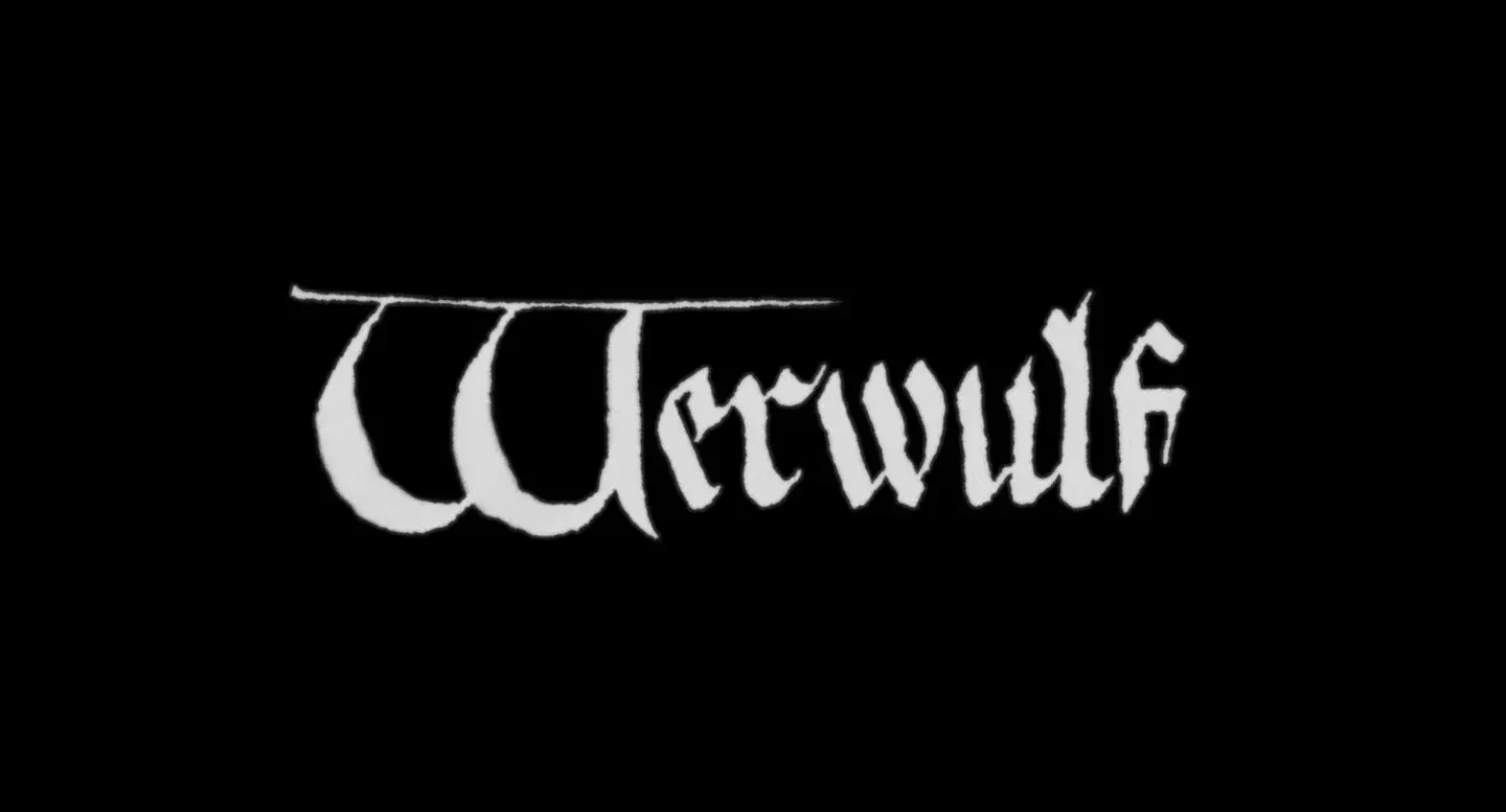 Werwulf title in rough medieval lettering on a brown ground