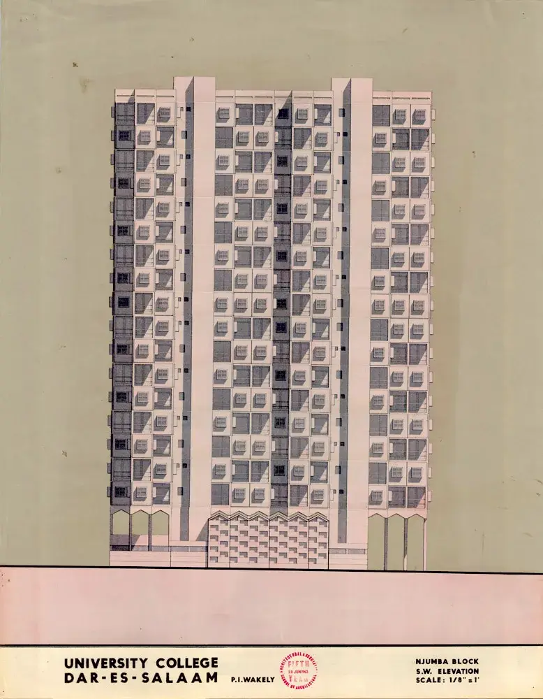 Patrick Wakely student project for a university in Dar es Salaam in 1963