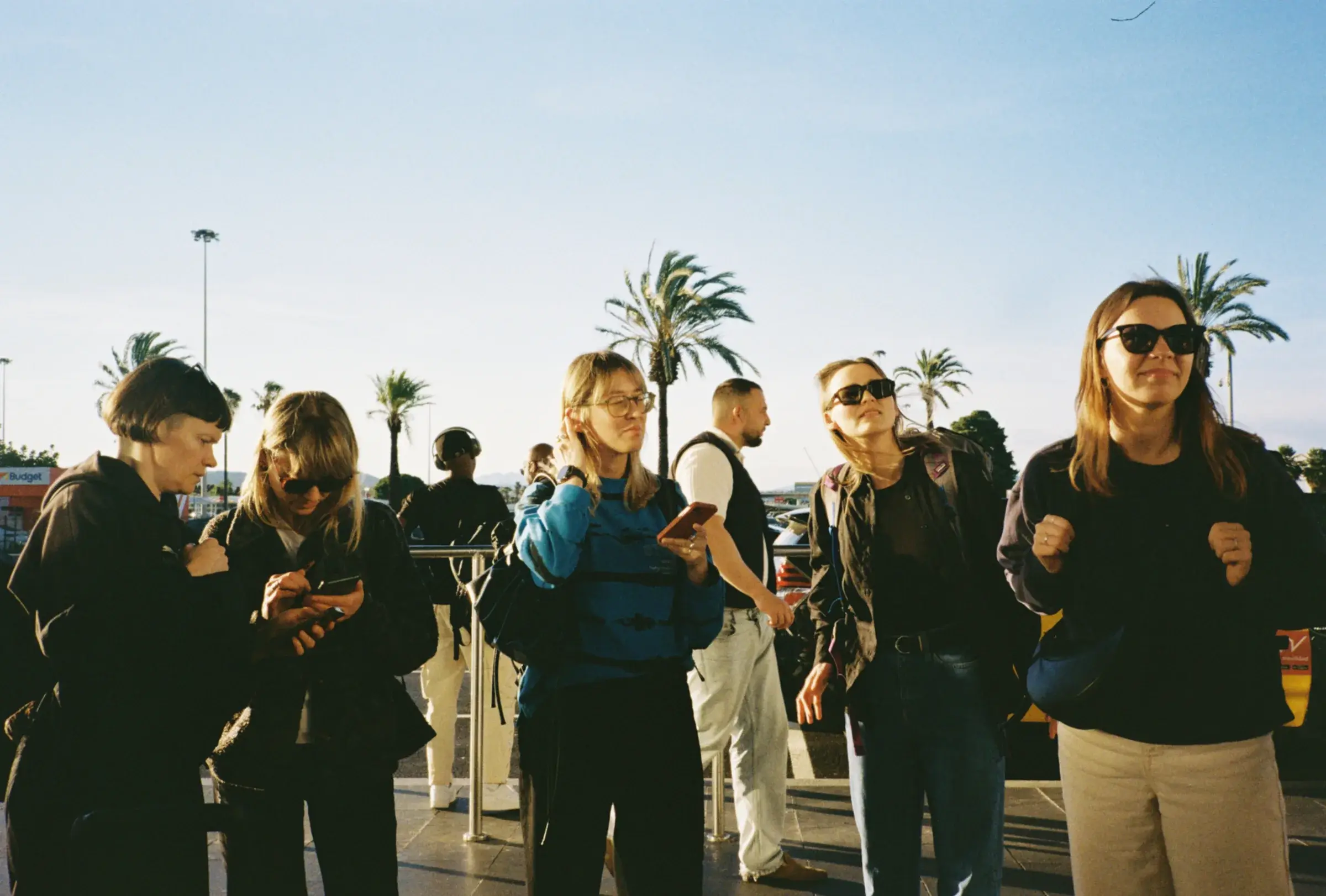 Members of a design team travelling together